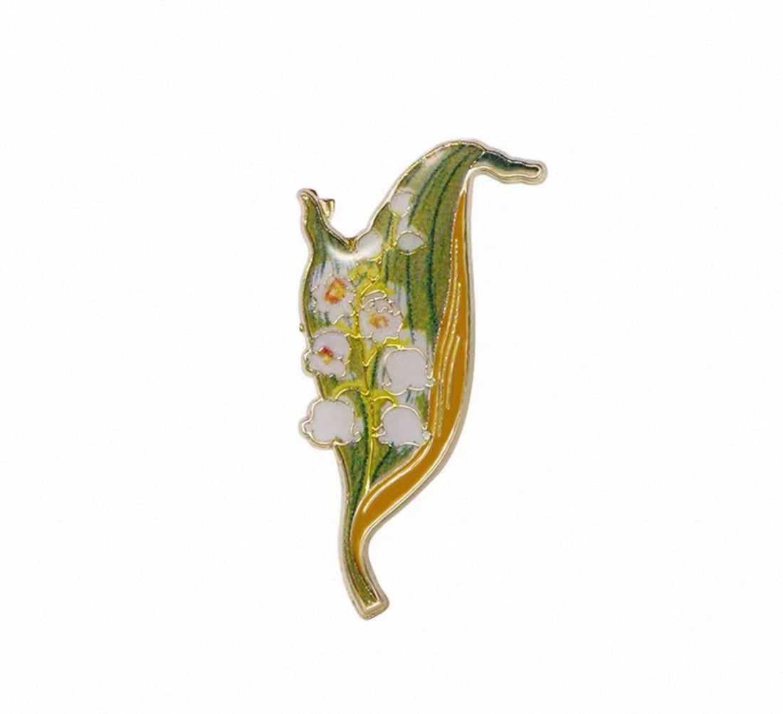 White Lily of the Valley Enamel Pin